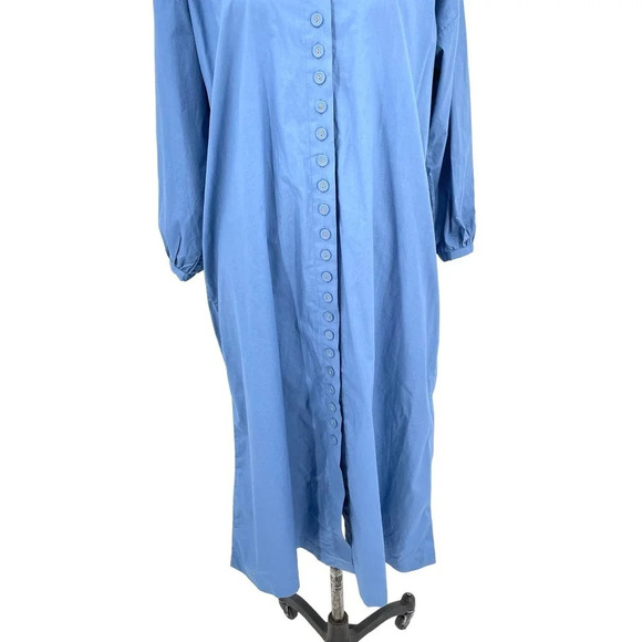 Marvin Ruby Frankie Midi‎ Button Front Dress in Lake Blue Size XS - Picture 4 of 9